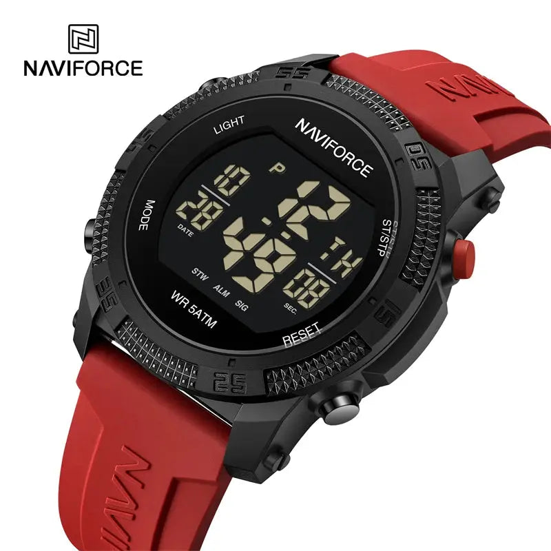 Naviforce  Luxury Men's Fashion Watch – Water Resistant Silicone Strap LCD Electronic Clock