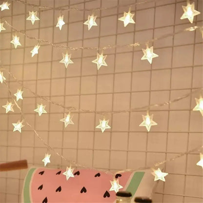 LED Outdoor Star String Lights – Fairy Garland for Party, Wedding, Garden & Home Decor - Rehmiar