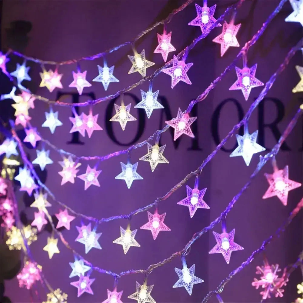 LED Outdoor Star String Lights – Fairy Garland for Party, Wedding, Garden & Home Decor - Rehmiar