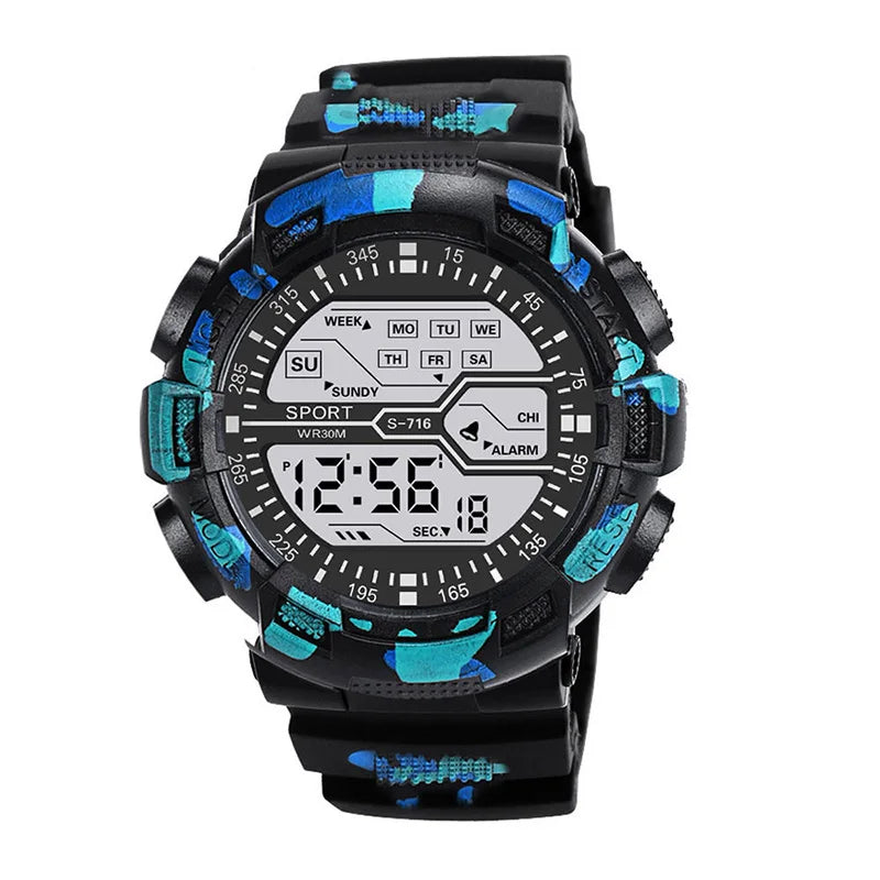 Outdoor Sport Men Watch Multifunction Large Screen LED Electronic Waterproof Luminous Military Digital Wristwatches