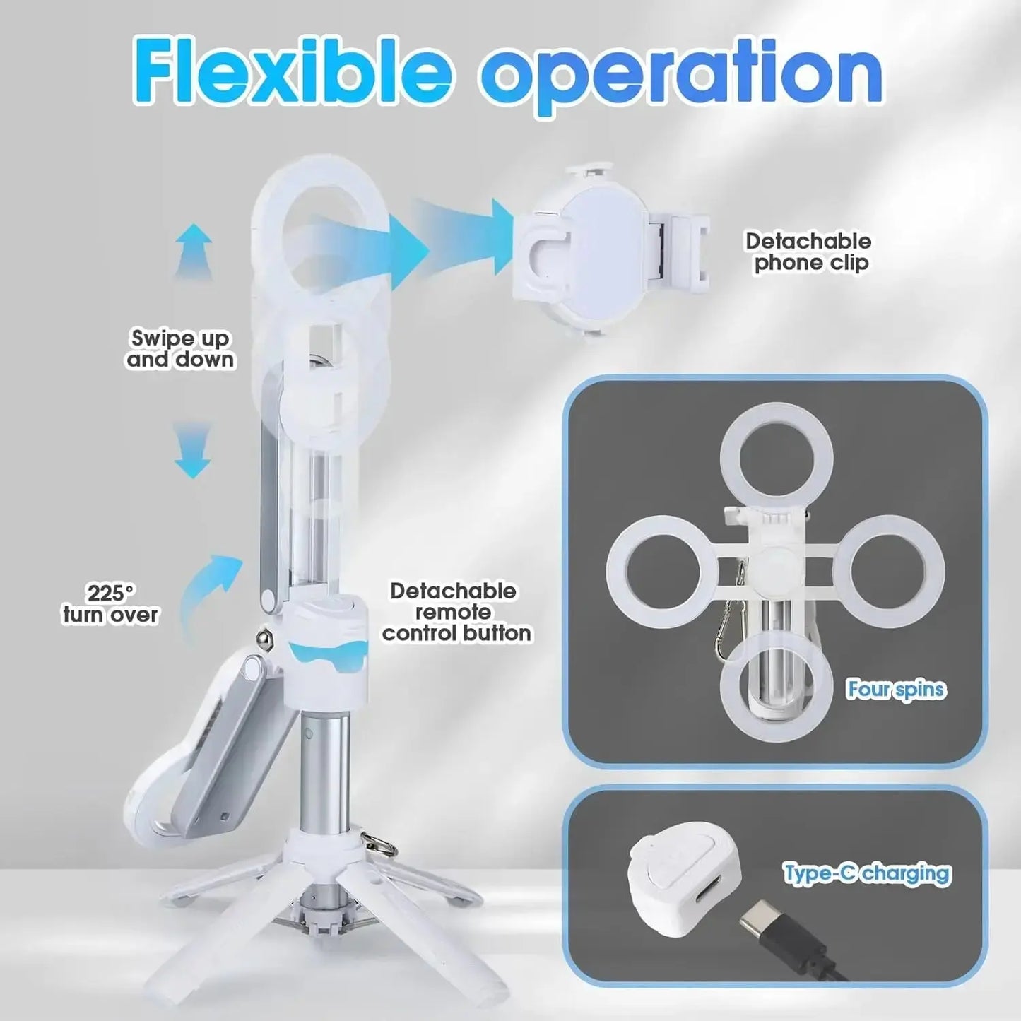Magnetic Phone Tripod Stand – MagSafe Compatible Selfie Stick with Wireless Remote Rehmiar