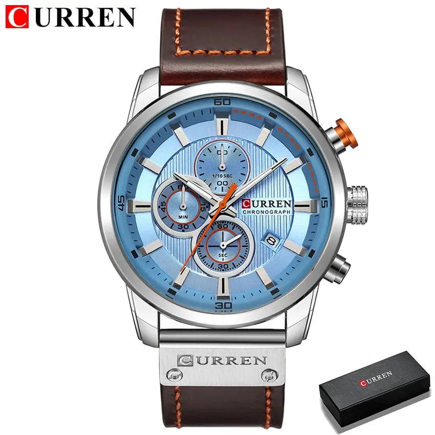 CURREN Men’s Chronograph Watch – Luxury Sport Quartz Wristwatch with Date Display - Rehmiar