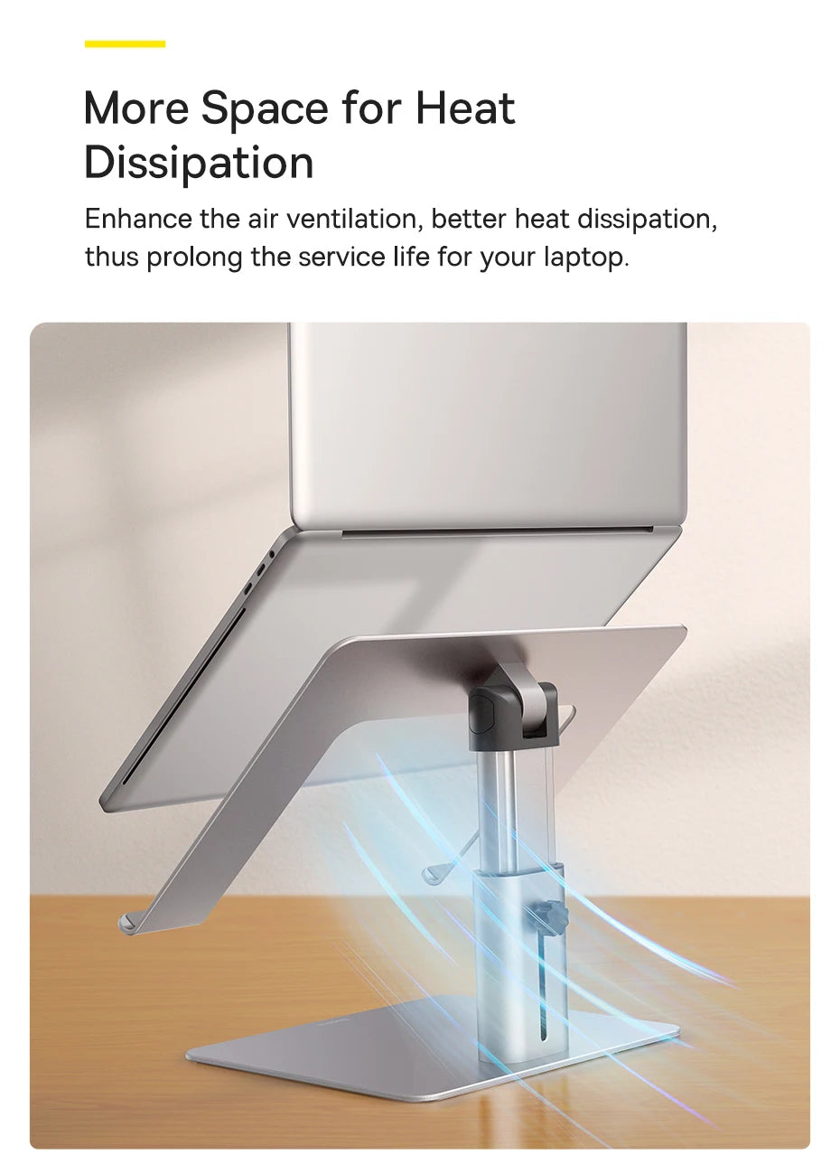Baseus Laptop Stand for MacBook Air Pro Foldable Aluminium Vertical Notebook Stand Scalable Adjustable Support Tablet Kickstand