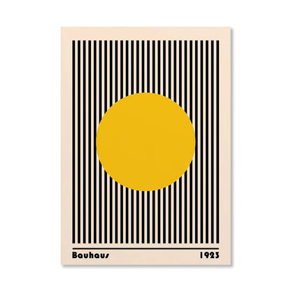 Abstract Orange Bauhaus Geometric Poster Pop Art for Modern Home Decor - Rehmiar