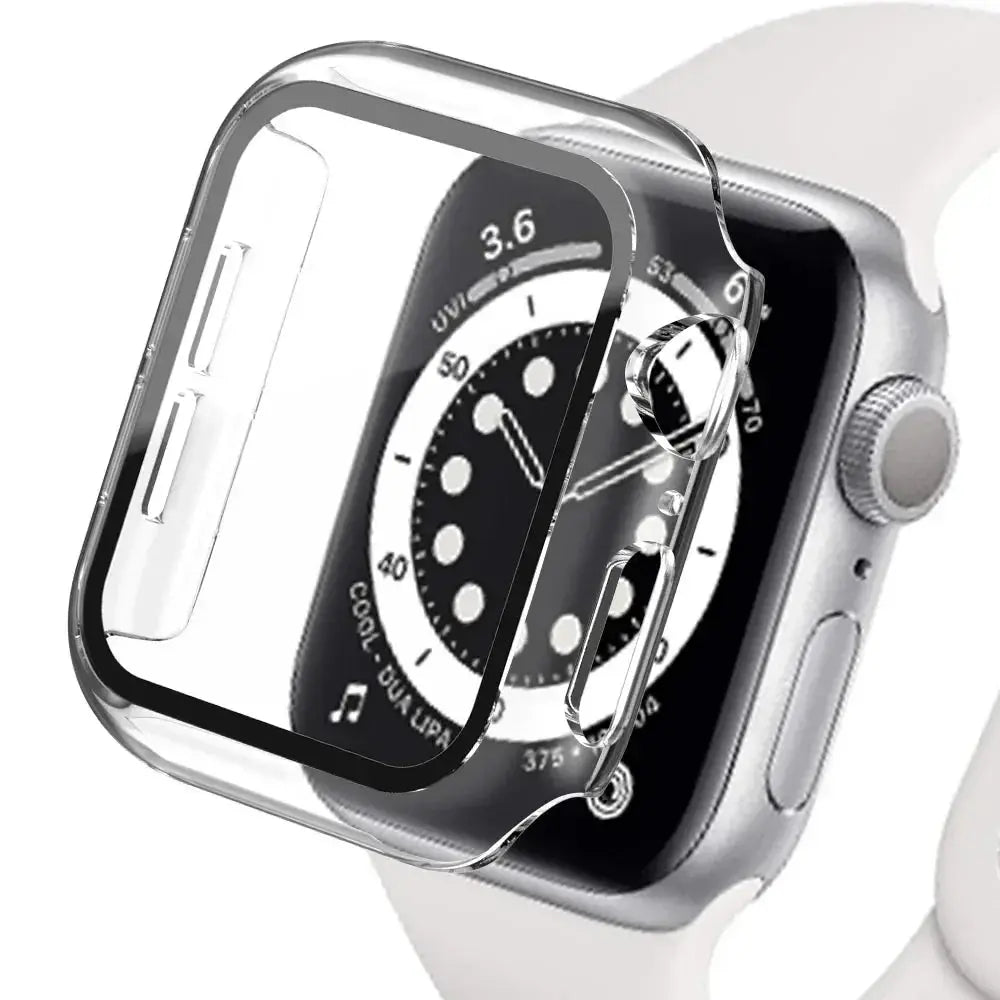 Tempered Glass cover For Apple Watch 45mm 41mm 44mm 40mm 42mm Screen Protector Apple watch Case series 9 4 5 6 SE 7 8 - Rehmiar