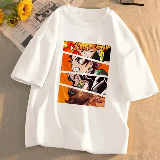 Demon Slayer Unisex Anime Graphic T-Shirt – Summer Short Sleeve Streetwear Tee - Rehmiar