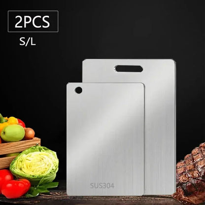 WXCOO Stainless Steel Kitchen Cutting Board – Food Grade Thick Chopping Board for Meat, Vegetables & Fruit - Rehmiar