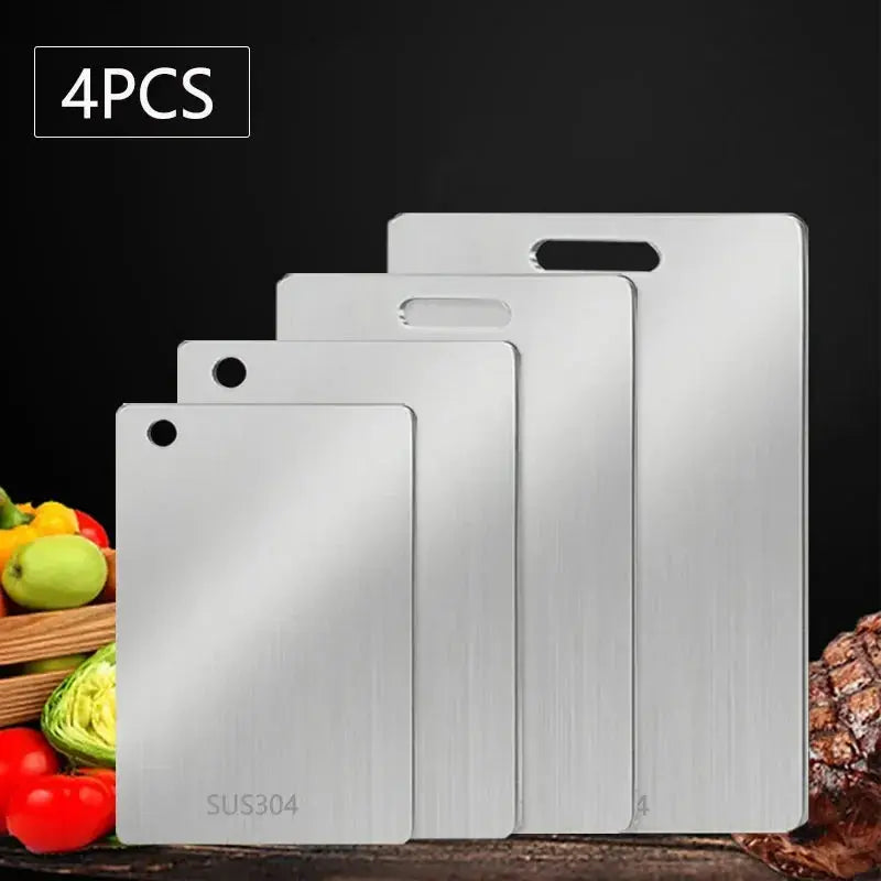 WXCOO Stainless Steel Kitchen Cutting Board – Food Grade Thick Chopping Board for Meat, Vegetables & Fruit - Rehmiar