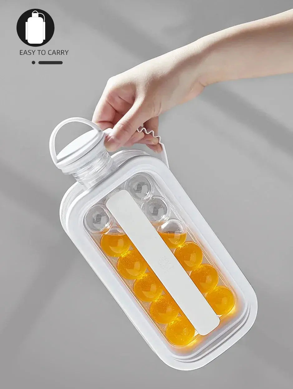 2-in-1 Portable Ice Maker Water Bottle – Folding Ice Cube Mold & Drink Bottle - Rehmiar