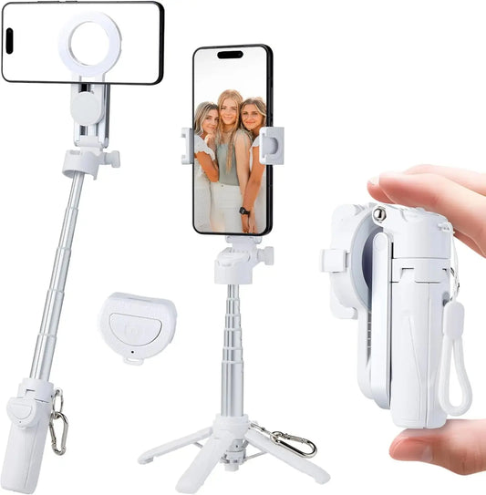 Magnetic Phone Tripod Stand – MagSafe Compatible Selfie Stick with Wireless Remote - Rehmiar