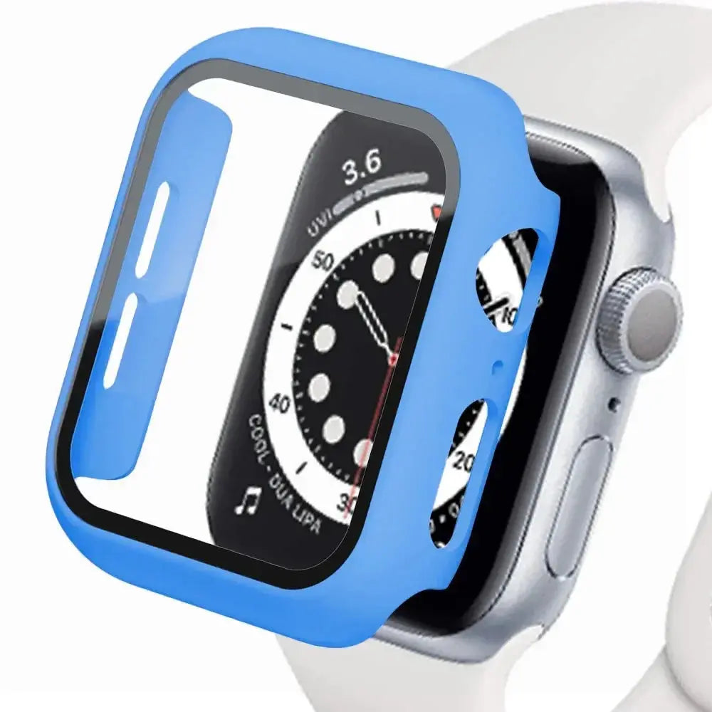 Tempered Glass cover For Apple Watch 45mm 41mm 44mm 40mm 42mm Screen Protector Apple watch Case series 9 4 5 6 SE 7 8 - Rehmiar