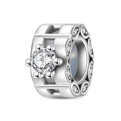 925 Sterling Silver Rainbow Zircon Beautifully Shaped Silicone Stopper Charms Beads - Rehmiar