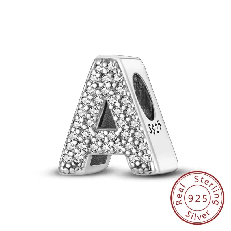 A-Z Alphabet Charms for Bracelet – 925 Sterling Silver 26 Letter Beads, DIY Fine Jewellery Gift for Women & Girls - Rehmiar