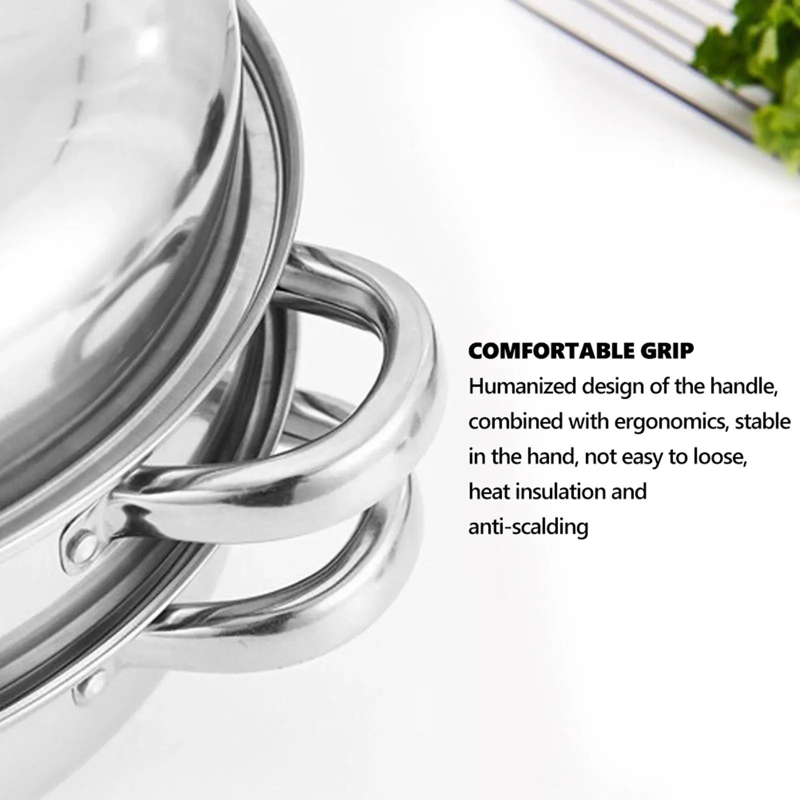 Stainless Steel 2-Layer Steamer Pot – 27cm/11in Double Boiler for Soup & Steaming, Kitchen Cookware - Rehmiar