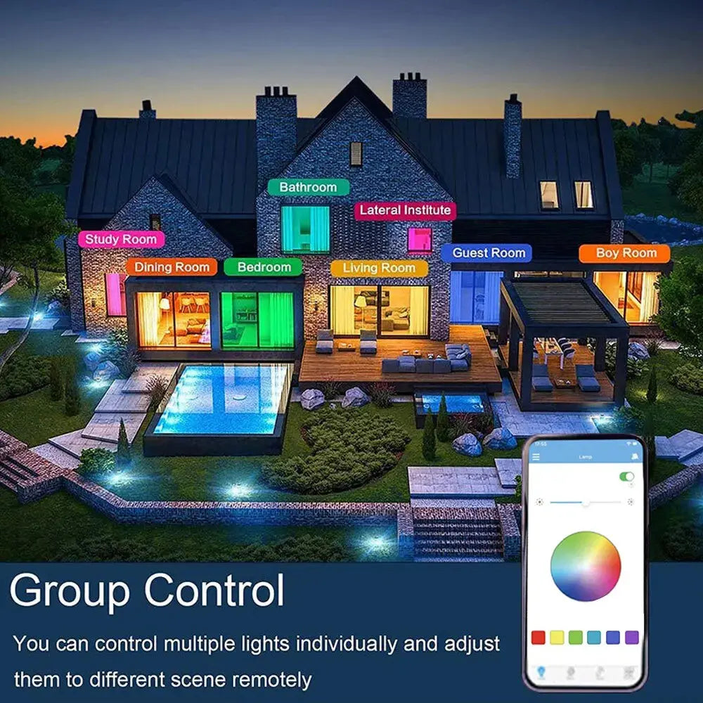 Smart RGB Ceiling Light – 36W/52W Music Sync, APP & Bluetooth Control, Remote Controlled Modern Home Lighting (AC220V) - Rehmiar