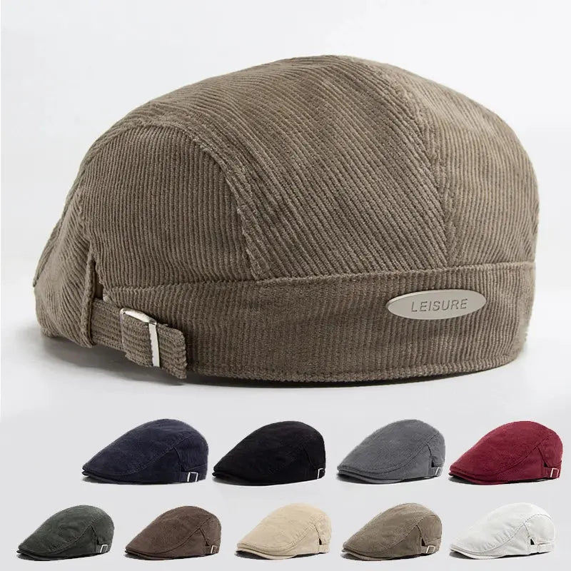 Corduroy Beret Spring Autumn Thick Warm Vintage Flat Hat - Rehmiar