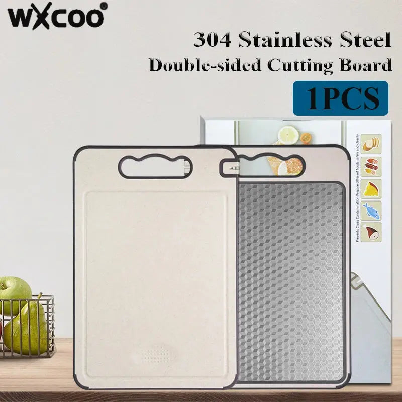 Stainless Steel Cutting Board – Food-Grade Double-Sided Non-Slip Kitchen Chopping Board - Rehmiar