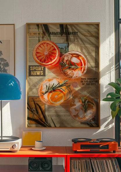 Amore Green Striped Canvas Wall Art – Wine Glass & Pepper Modern Home Decor