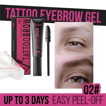 Waterproof Tattoo Brow Peel Off Tint with Stencils - Semi-Permanent Eyebrow Tint Lasts Up to 3 Days - Easy to Apply, Long-Lasting - Rehmiar