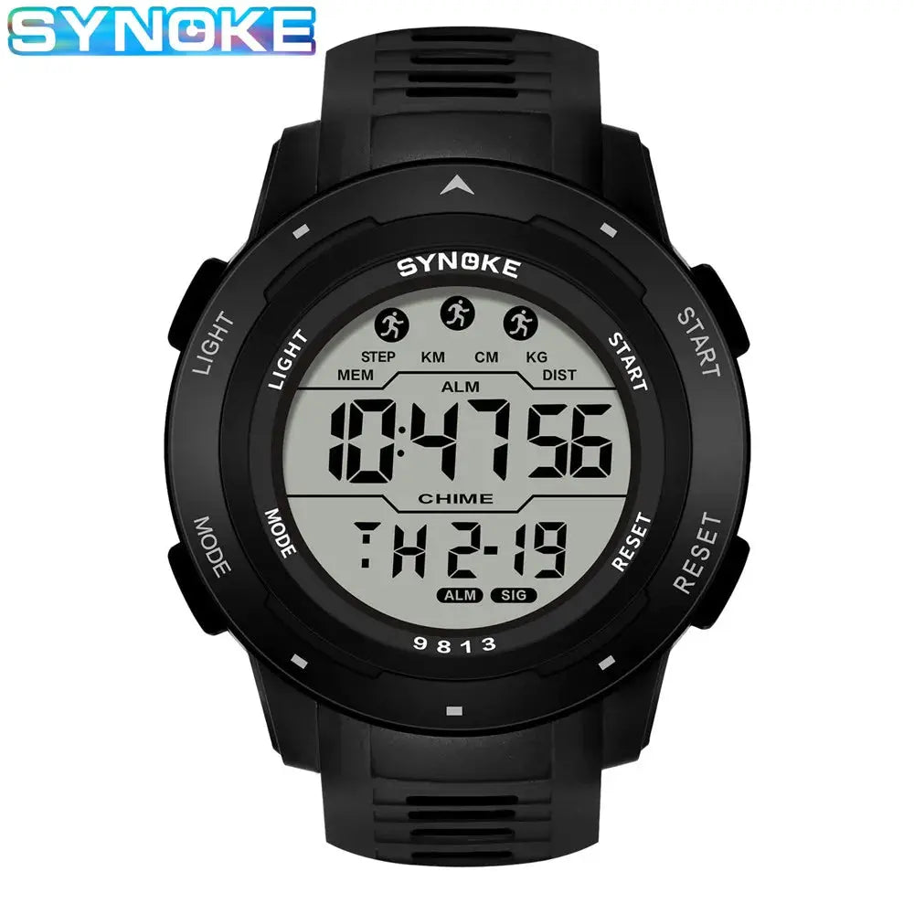 Men Digital Sports Watch Alarm Clock Waterproof 50M Digital Watch Large Screen Military Clock - Rehmiar
