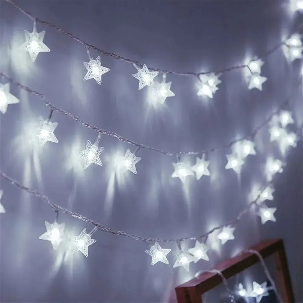 LED Outdoor Star String Lights – Fairy Garland for Party, Wedding, Garden & Home Decor - Rehmiar