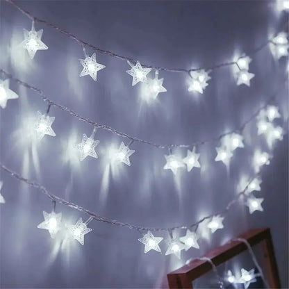 LED Outdoor Star String Lights – Fairy Garland for Party, Wedding, Garden & Home Decor - Rehmiar