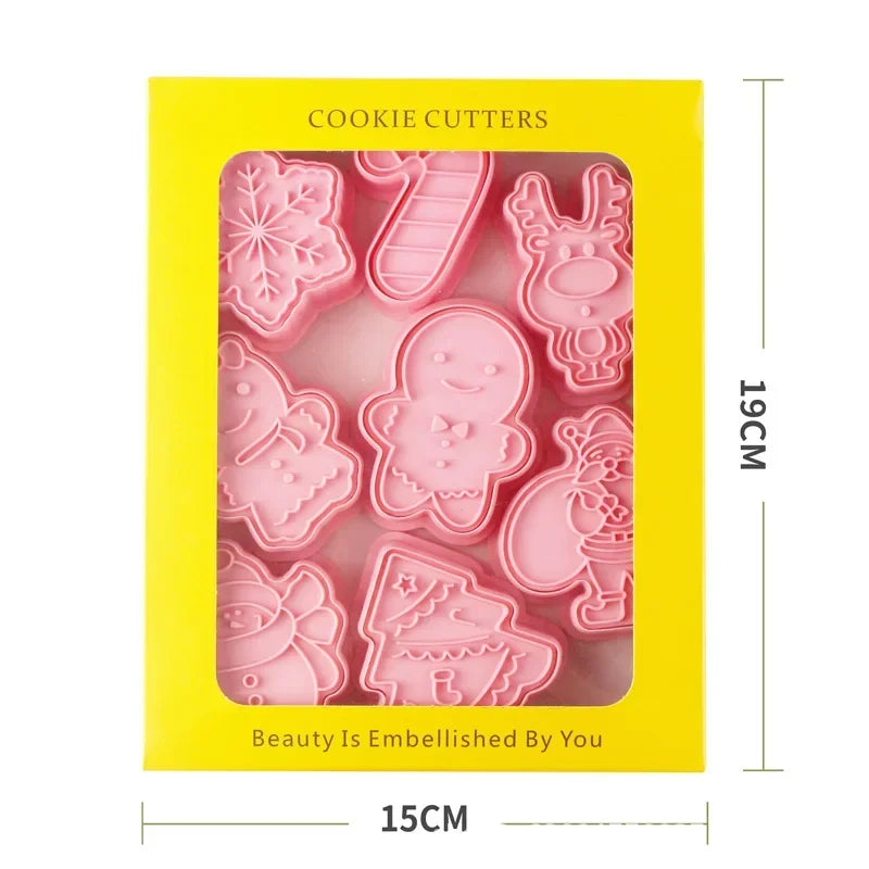 Christmas Cookie Mold 3D Biscuit Santa Snowman Elk Cookie Mould New Year Party Decor Baking Gadgets