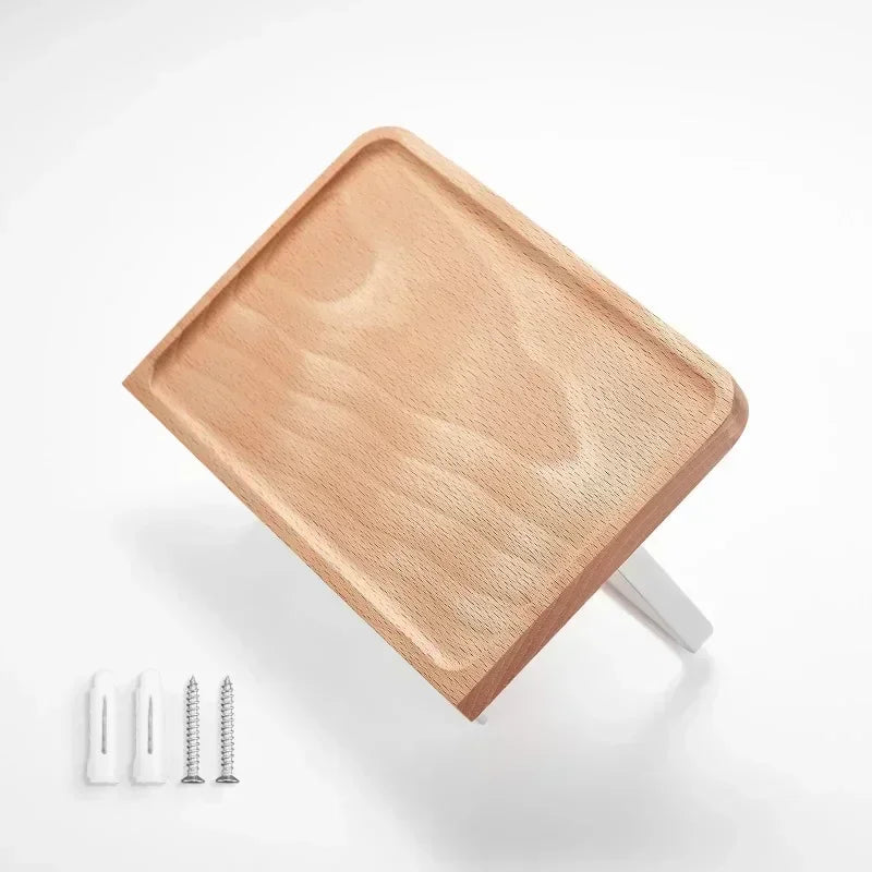 Wooden Toilet Paper Holder Bathroom Wall Mount WC Paper Phone Holder Shelf Storage Towel Roll Shelf Accessories