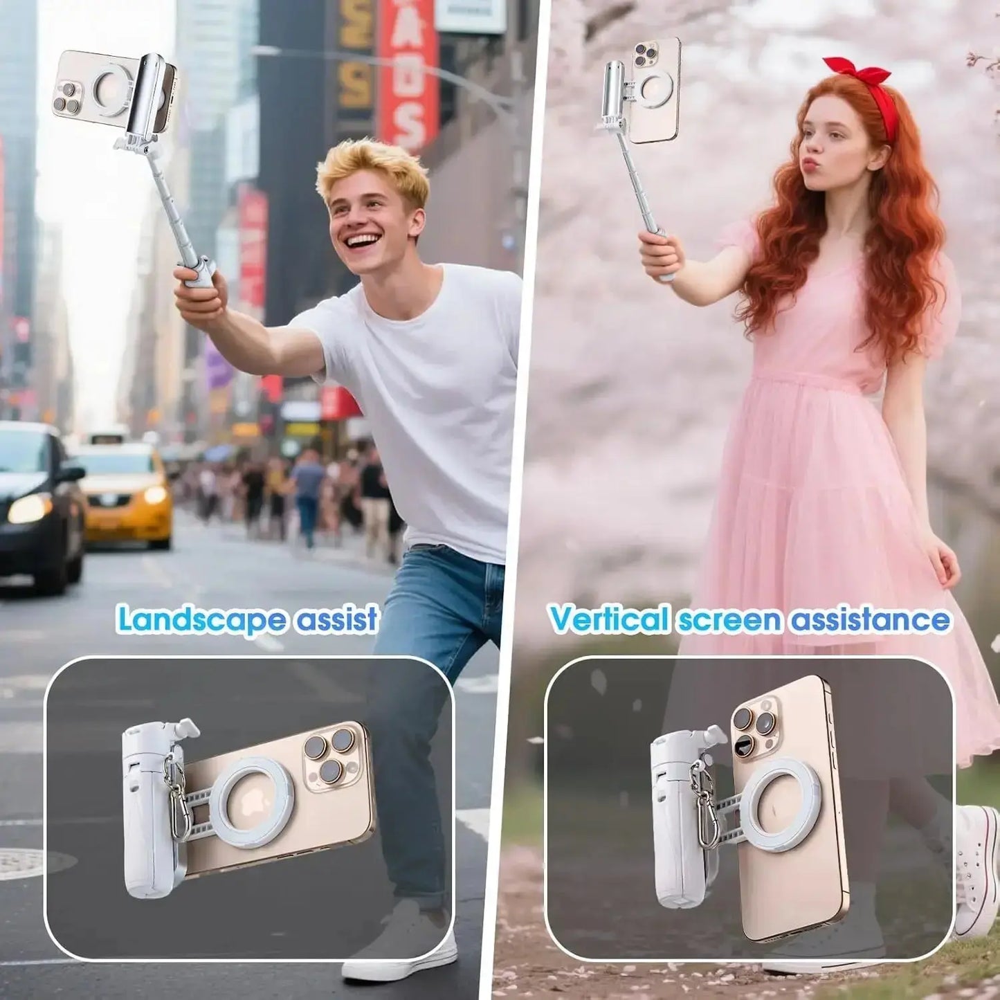 Magnetic Phone Tripod Stand – MagSafe Compatible Selfie Stick with Wireless Remote Rehmiar