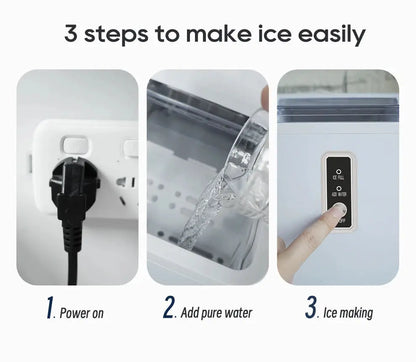 Automatic Ice Maker Machine – Self-Cleaning Portable Ice Maker for Kitchen, Office, Bar & Party, 50Hz/60Hz