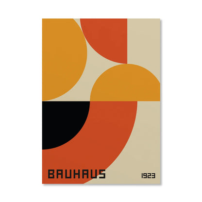 Abstract Orange Bauhaus Geometric Poster Pop Art for Modern Home Decor - Rehmiar