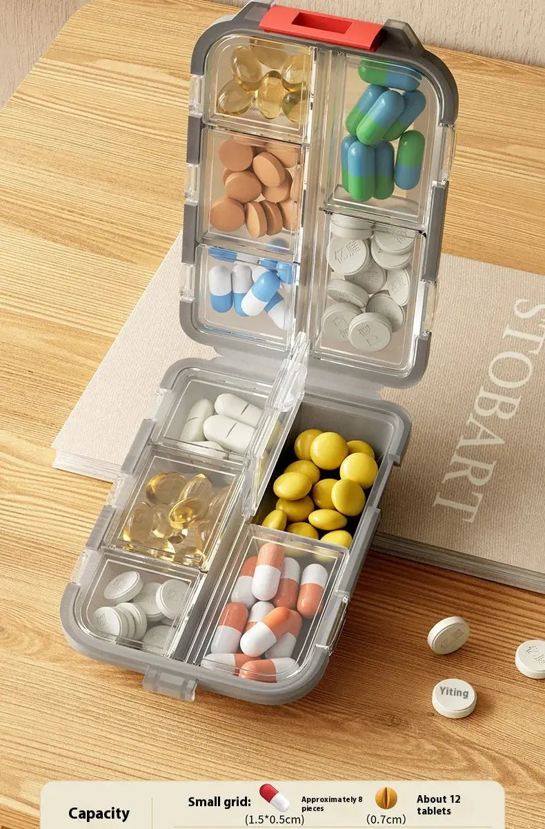 Tcare Travel Pill Organizer – Moisture-Proof Pill Box for Pocket or Purse, Portable Daily Medicine & Vitamin Holder Container - Rehmiar