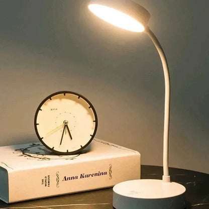 Portable LED Desk Lamp – USB Plug or Battery Powered, 3 Colours & Stepless Dimming, Eye-Protection Bedside Lamp for Bedroom - Rehmiar