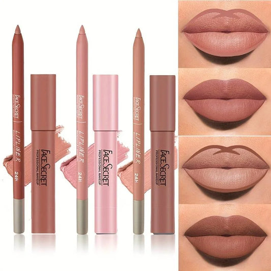 Matte Lipliner & Lipstick Set, Waterproof, Long Lasting Lip Makeup, Soft Matte Colours Women's Makeup