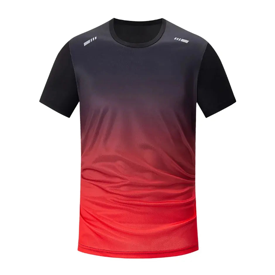 Men's Seasonal Sports Short Sleeve Top & Running Shorts Set – Gradient Quick Drying Multi-Colour Casual Set - Rehmiar