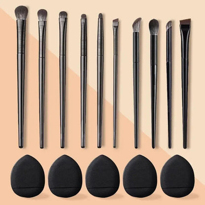 Soft Bristle Eyeshadow Brushes 10-piece Set Eye Makeup Smudge Undercover Eyeliner Blade Eye Detail Small Makeup Brushes - Rehmiar