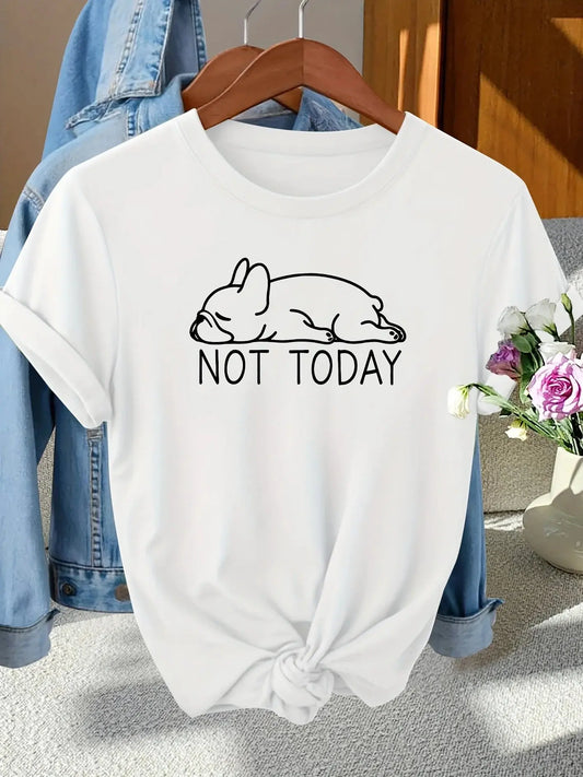 Women’s French Bulldog Graphic T-Shirt, Harajuku Short Sleeve Casual Streetwear Top - Rehmiar