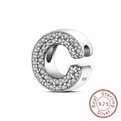 A-Z Alphabet Charms for Bracelet – 925 Sterling Silver 26 Letter Beads, DIY Fine Jewellery Gift for Women & Girls - Rehmiar