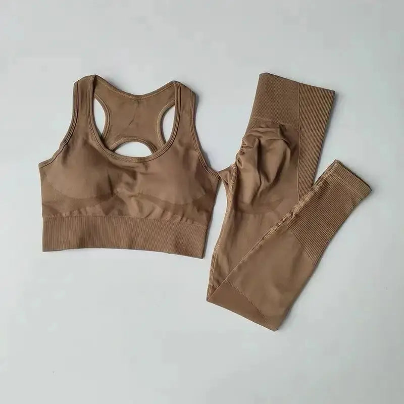 2-Piece Women's Sports Bra & Leggings Set – Professional Fitness Tank Top Bra, Shockproof Running & Yoga Suit Rehmiar