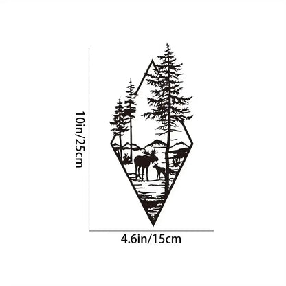 Mountain Waterfall Metal Wall Art Modern Mountain Home Decor Wall Ornament