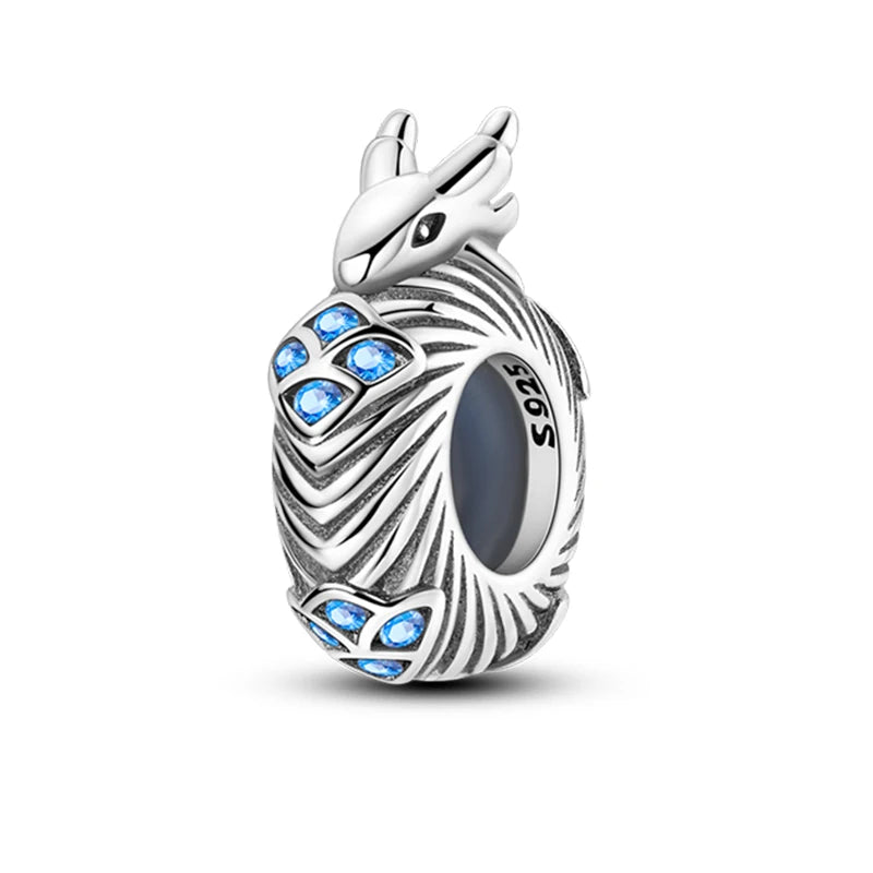 925 Sterling Silver Rainbow Zircon Beautifully Shaped Silicone Stopper Charms Beads - Rehmiar