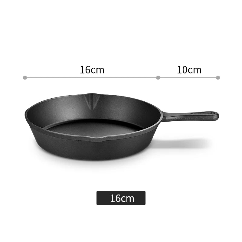 Cast Iron Frying Pan, Non-stick Skillet Breakfast Pan Omelette Pancake Pot Induction Cooking Cookware Rehmiar