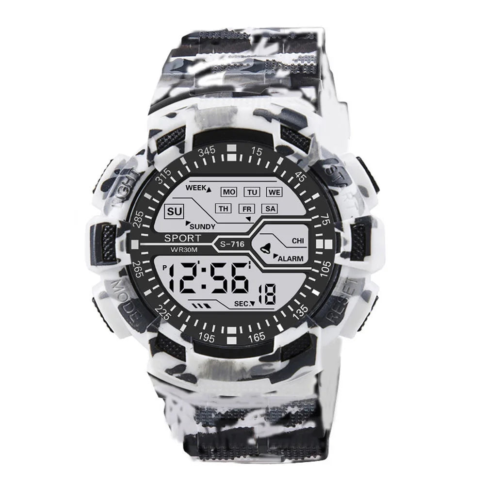 Outdoor Sport Men Watch Multifunction Large Screen LED Electronic Waterproof Luminous Military Digital Wristwatches
