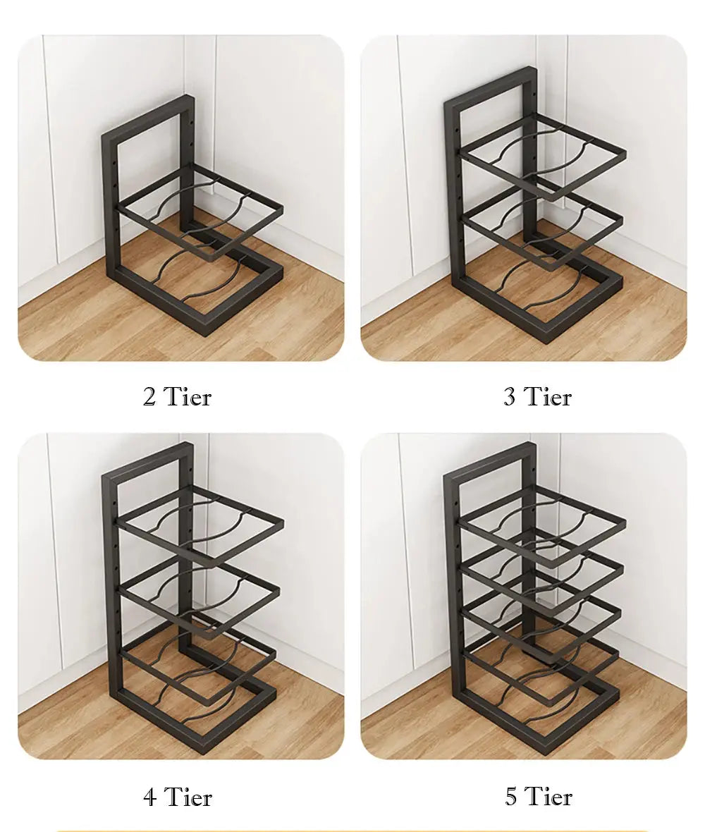 Adjustable Stainless Steel Pot Rack Organizer – Multi-Layer Storage Rack for Pots & Pans, Kitchen Household - Rehmiar