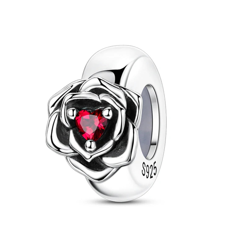 925 Sterling Silver Rainbow Zircon Beautifully Shaped Silicone Stopper Charms Beads - Rehmiar