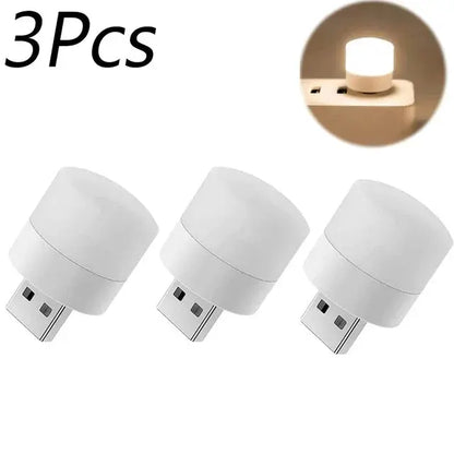 Mini USB LED Night Light – Warm White Eye-Care Reading & Night Lamp - Rehmiar