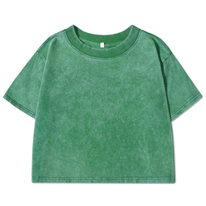 Soft Cotton Solid Colour Slim Washed Fashion T-Shirt - Rehmiar