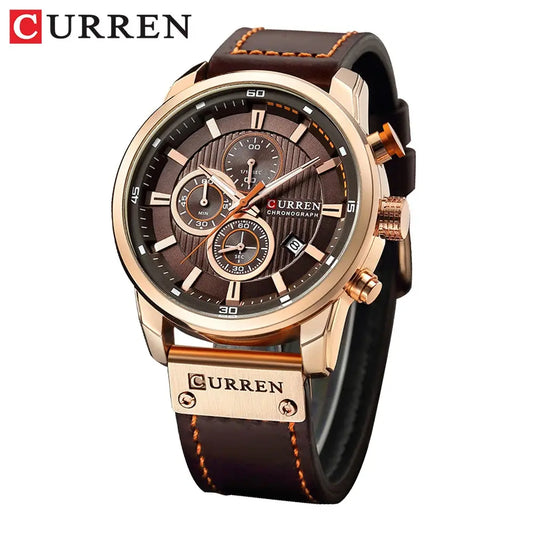 CURREN Men’s Chronograph Watch – Luxury Sport Quartz Wristwatch with Date Display - Rehmiar