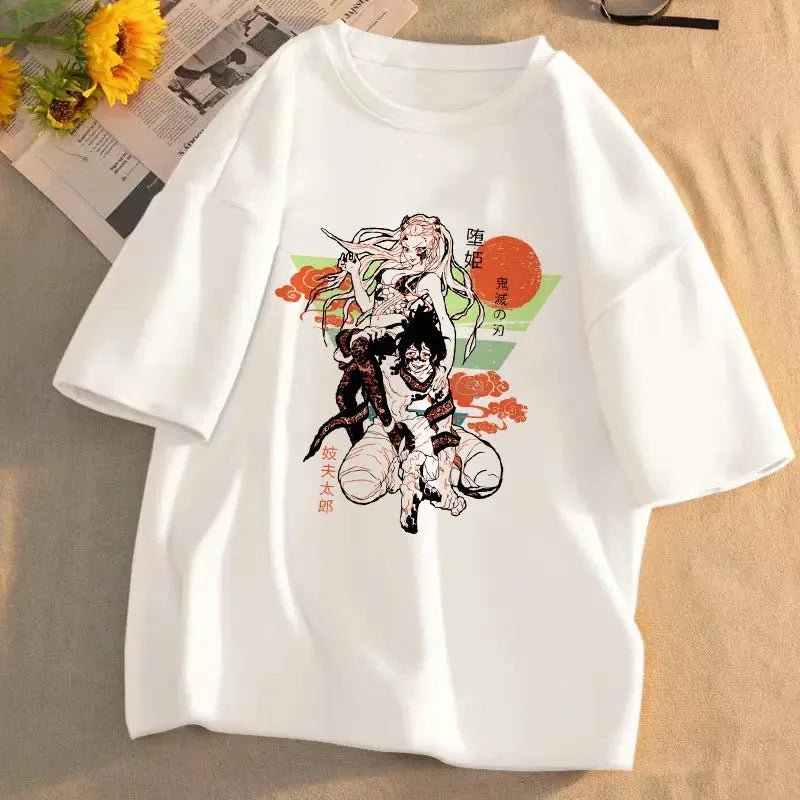 Demon Slayer Unisex Anime Graphic T-Shirt – Summer Short Sleeve Streetwear Tee - Rehmiar