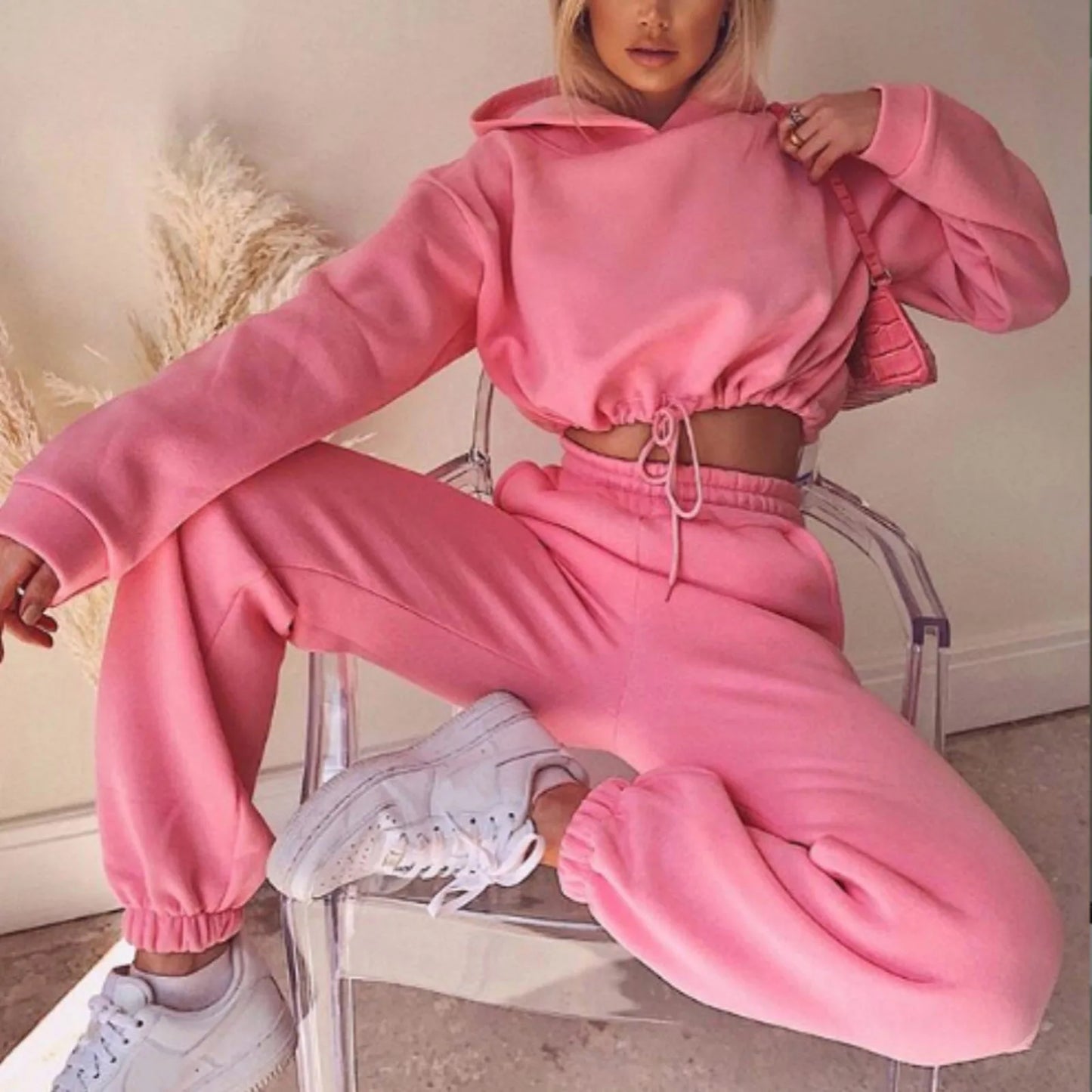 Trendy Women's Wear, Long-sleeved Sports Casual Suit Two-piece Set